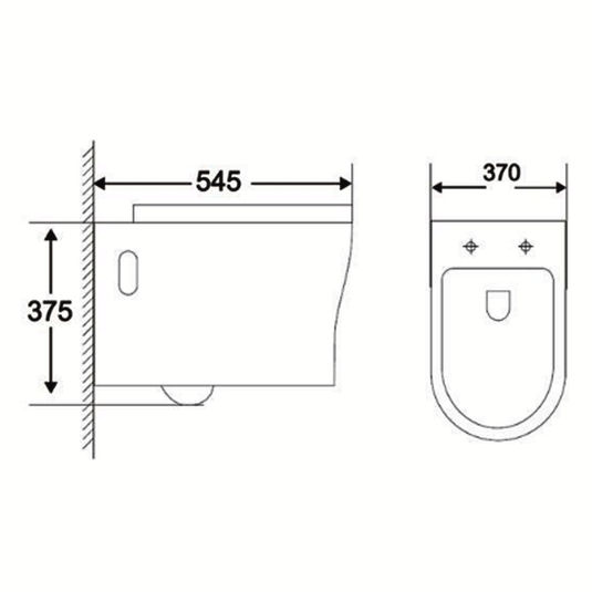 The White Space Euna Rimless Wall Hung Toilet Pan - White - Envy Bathrooms Ltd