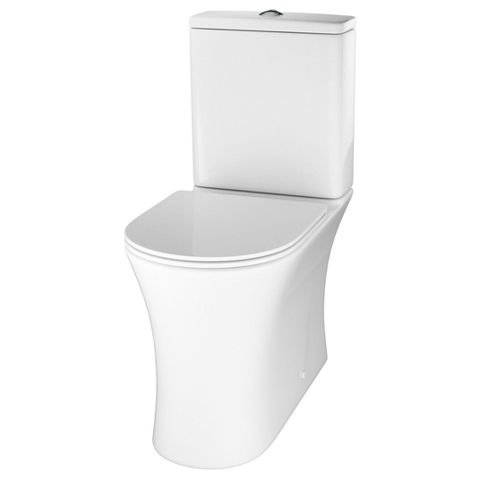 The White Space Euna Rimless Closed Back Close Coupled Toilet with Push Button Cistern - White - Envy Bathrooms Ltd