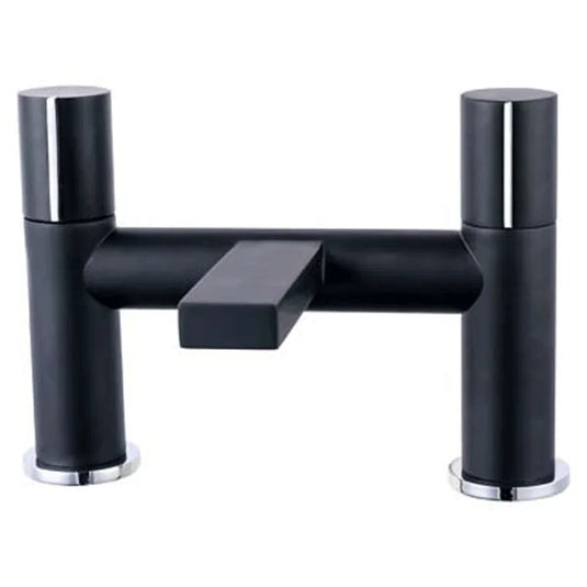 The White Space Evo 2-Hole Dual Knob Bath Filler Tap - Black - Envy Bathrooms Ltd