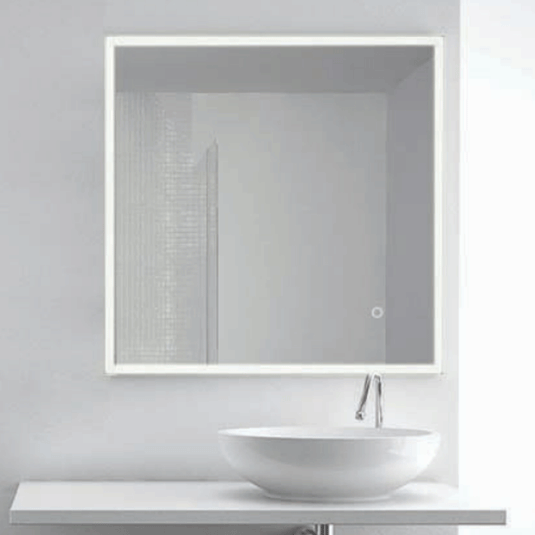 The White Space Frame Illuminated LED Bathroom Mirror - 800mm H x 600mm W - Chrome - Envy Bathrooms Ltd