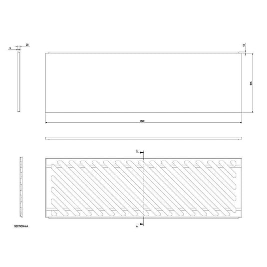 The White Space Front Bath Panel - 1700mm - White - Envy Bathrooms Ltd