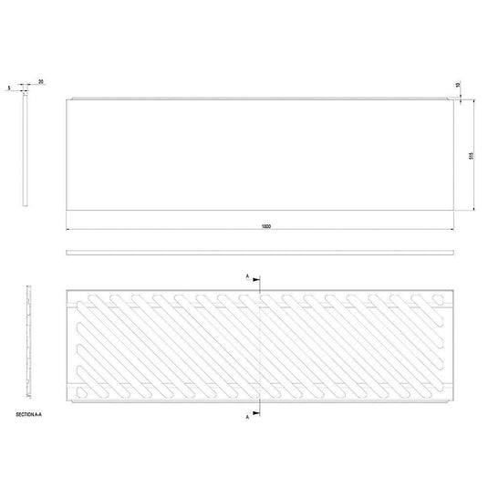 The White Space Front Bath Panel - 1800mm - White - Envy Bathrooms Ltd