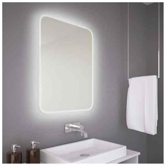 The White Space Hey U Illuminated LED Bathroom Mirror - 800mm H x 600mm W - Chrome - Envy Bathrooms Ltd