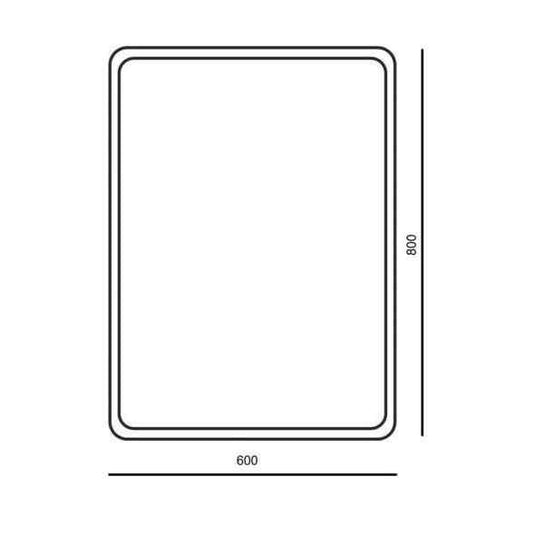 The White Space Hey U Illuminated LED Bathroom Mirror - 800mm H x 600mm W - Chrome - Envy Bathrooms Ltd