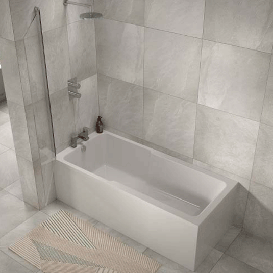 The White Space I-Bath Single Ended Rectangular Shower Bath 1800mm x 800mm - White - Envy Bathrooms Ltd