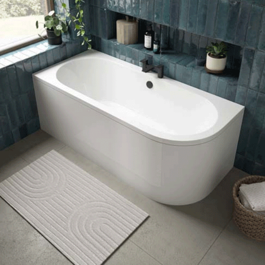 The White Space J-Bath Double Ended Rectangular Bath 1650mm x 725mm - Left Handed - Envy Bathrooms Ltd