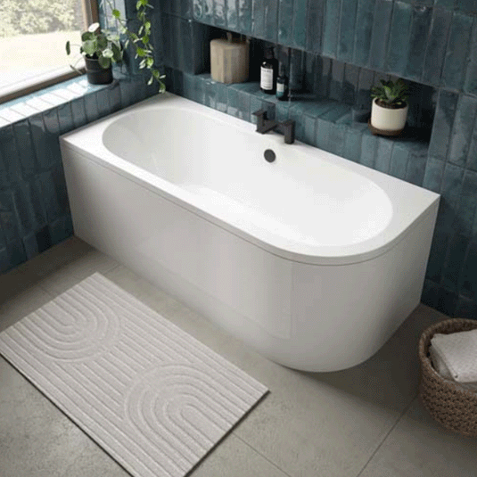 The White Space J-Bath Double Ended Rectangular Bath 1650mm x 725mm - Right Handed - Envy Bathrooms Ltd