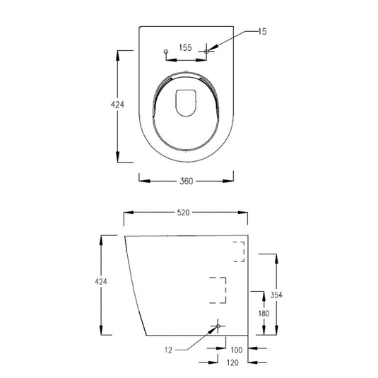 The White Space Lab Rimless Back To Wall Toilet Pan - White - Envy Bathrooms Ltd