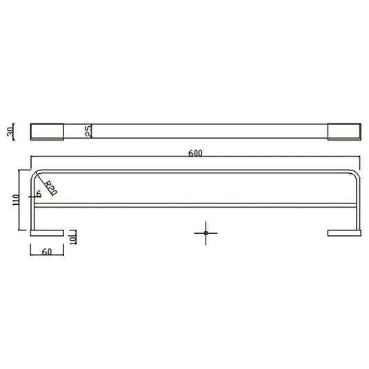 The White Space Legend Double Towel Rail 600mm Wide - Black - Envy Bathrooms Ltd