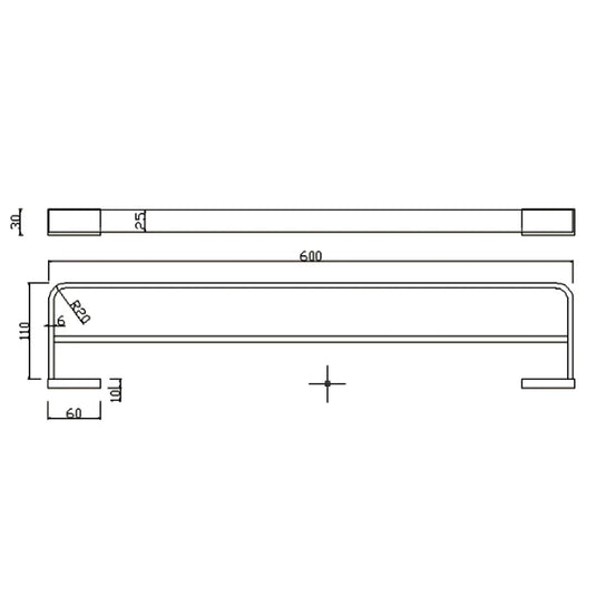 The White Space Legend Double Towel Rail 600mm Wide - Chrome - Envy Bathrooms Ltd