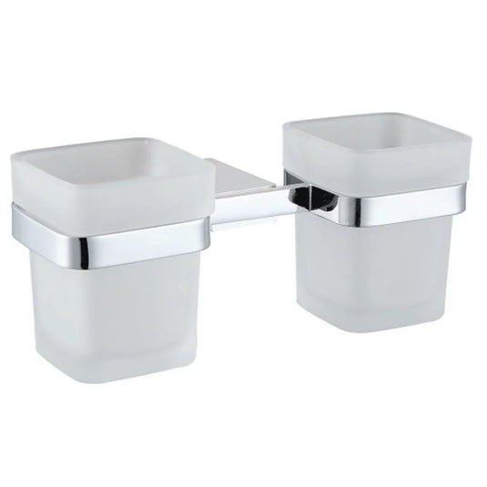 The White Space Legend Double Tumbler and Holder - Chrome - Envy Bathrooms Ltd