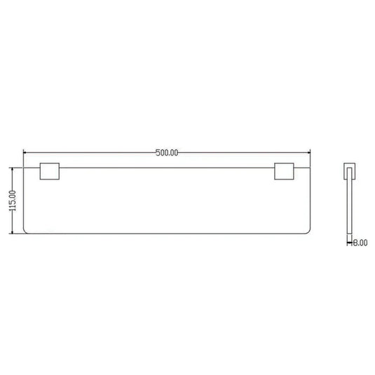 The White Space Legend Glass Shelf - Black - Envy Bathrooms Ltd