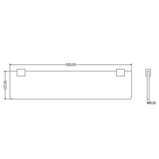 The White Space Legend Glass Shelf - Black - Envy Bathrooms Ltd