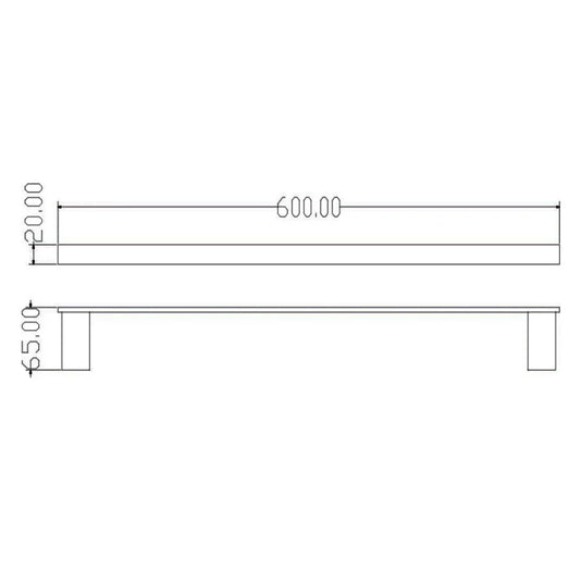 The White Space Legend Towel Rail 600mm Wide - Black - Envy Bathrooms Ltd