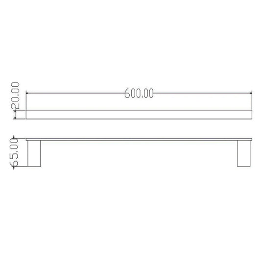 The White Space Legend Towel Rail 600mm Wide - Black - Envy Bathrooms Ltd