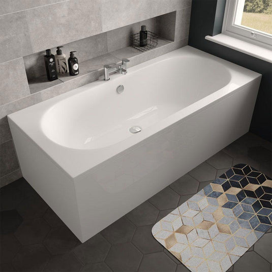 The White Space Magnus Double Ended Rectangular Bath - 1800mm X 800mm - White - Envy Bathrooms Ltd