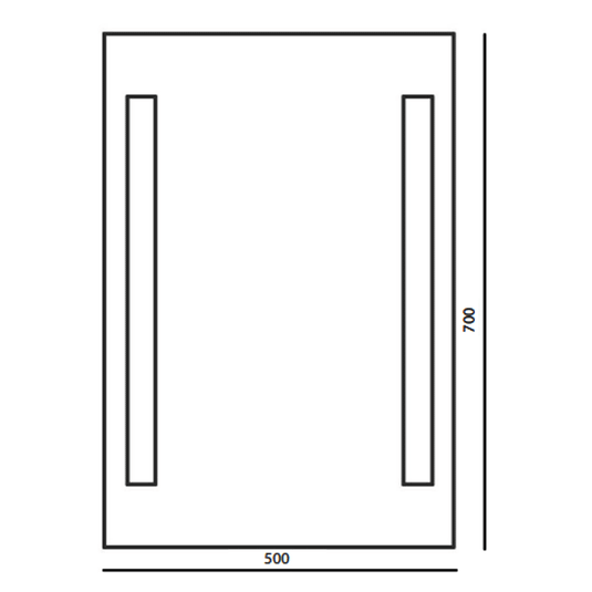 The White Space Par Illuminated LED Bathroom Mirror - 700mm H x 500mm W - Chrome - Envy Bathrooms Ltd