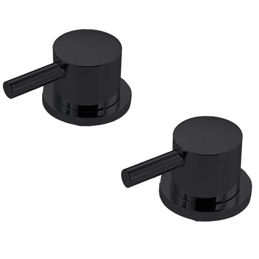 The White Space Pin Lux Deck Mounted Side Valves - Matt Black - Envy Bathrooms Ltd
