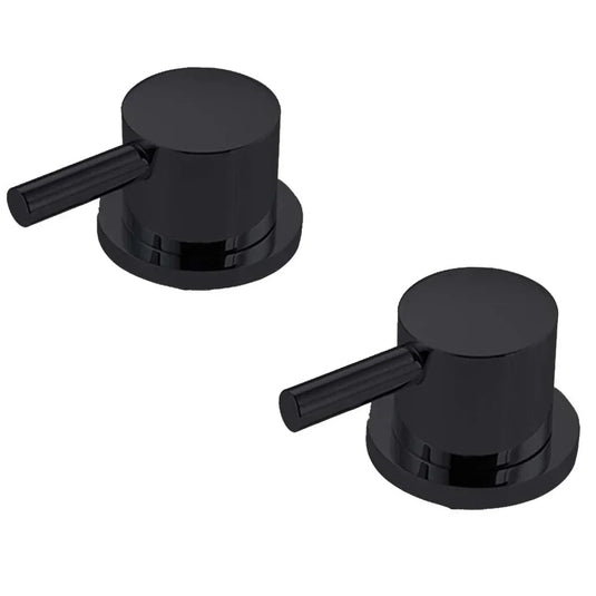 The White Space Pin Lux Deck Mounted Side Valves - Matt Black - Envy Bathrooms Ltd