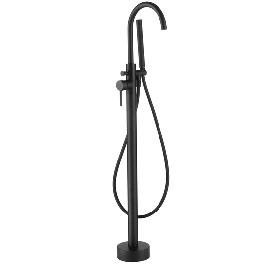 The White Space Pin Single Lever Freestanding Bath Shower Mixer Tap with Shower Kit - Matt Black - Envy Bathrooms Ltd