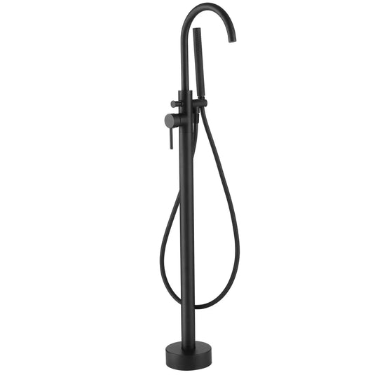 The White Space Pin Single Lever Freestanding Bath Shower Mixer Tap with Shower Kit - Matt Black - Envy Bathrooms Ltd