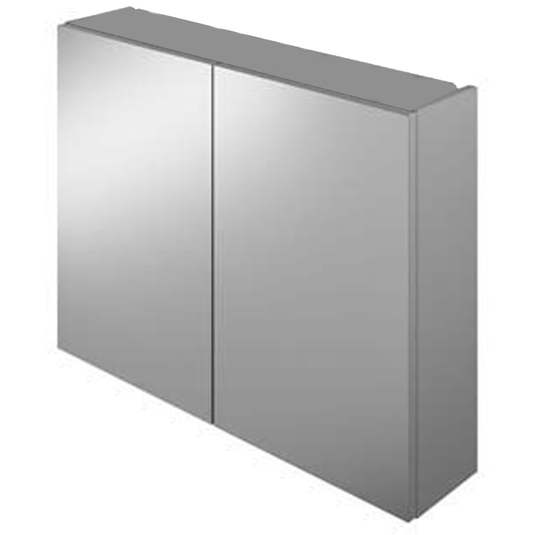 The White Space Scene 2 Doors Mirror Cabinet - 600mm Wide - Gloss Ash Grey - Envy Bathrooms Ltd