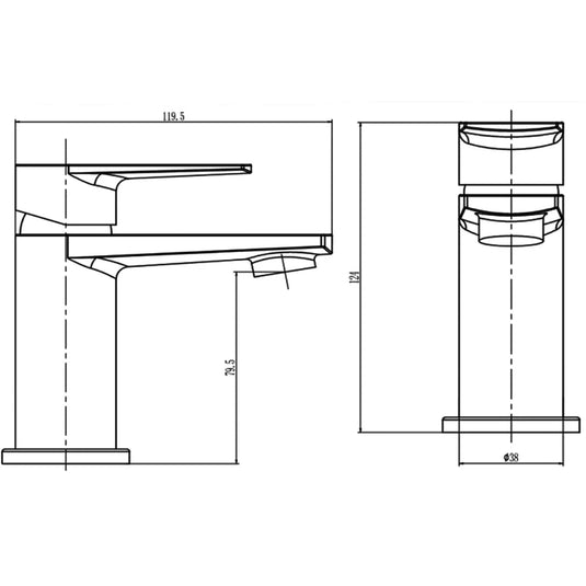 The White Space Sierra Single Lever Mini Mono Basin Mixer Tap with Sprung Plug Waste - Chrome - Envy Bathrooms Ltd