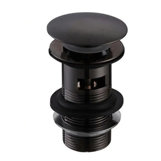 The White Space Slotted Sprung Plug Basin Waste with Large Cover - Black - Envy Bathrooms Ltd