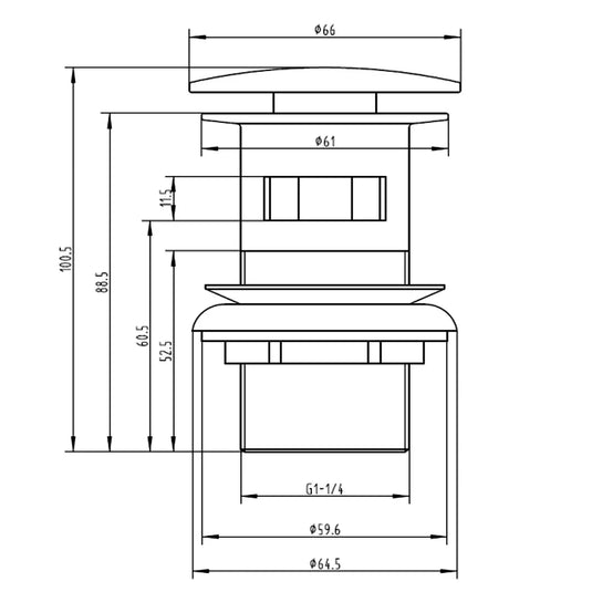 The White Space Slotted Sprung Plug Basin Waste with Large Cover - Chrome - Envy Bathrooms Ltd