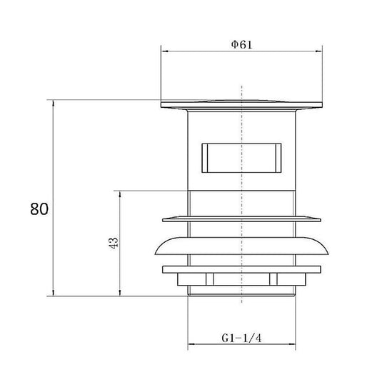 The White Space Slotted Sprung Plug Basin Waste with Small Cover - Chrome - Envy Bathrooms Ltd