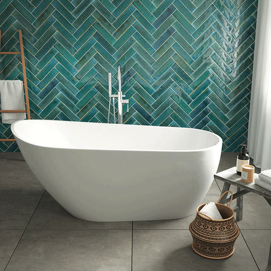 The White Space Souk Double Ended Oval Freestanding Bath 1700mm x 750mm - White - Envy Bathrooms Ltd