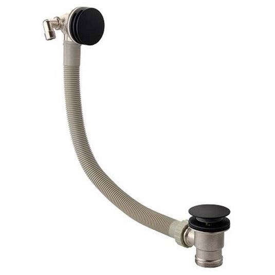 The White Space Sprung Plug Bath Waste with Overflow Filler - Black - Envy Bathrooms Ltd