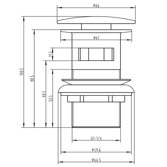 The White Space Sprung Plug Large Cover Unslotted Basin Waste - Brushed Brass - Envy Bathrooms Ltd