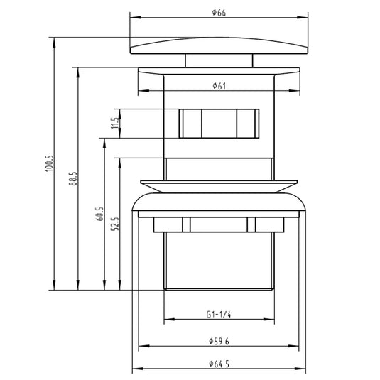 The White Space Sprung Plug Large Cover Unslotted Basin Waste - Brushed Brass - Envy Bathrooms Ltd