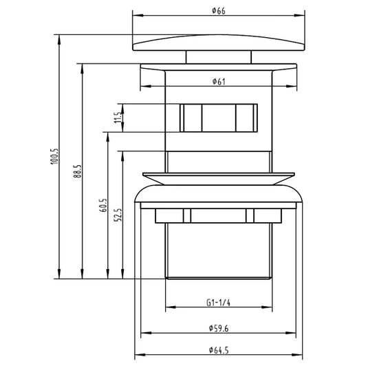 The White Space Sprung Plug Slotted Basin Waste - Brushed Brass - Envy Bathrooms Ltd