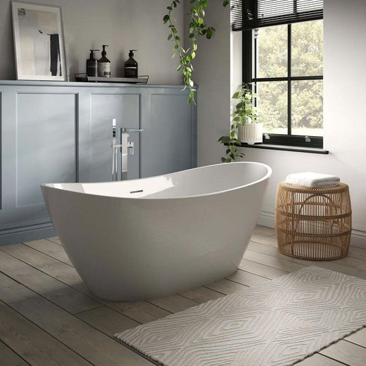 The White Space Sulis Double Ended Oval Freestanding Bath 1800mm x 800mm - White - Envy Bathrooms Ltd