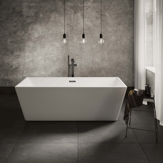 The White Space Varga Double Ended Rectangular Freestanding Bath 1600mm x 750mm - White - Envy Bathrooms Ltd