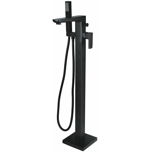 The White Space Veto Single Lever Freestanding Bath Shower Mixer Tap with Shower Kit - Black - Envy Bathrooms Ltd