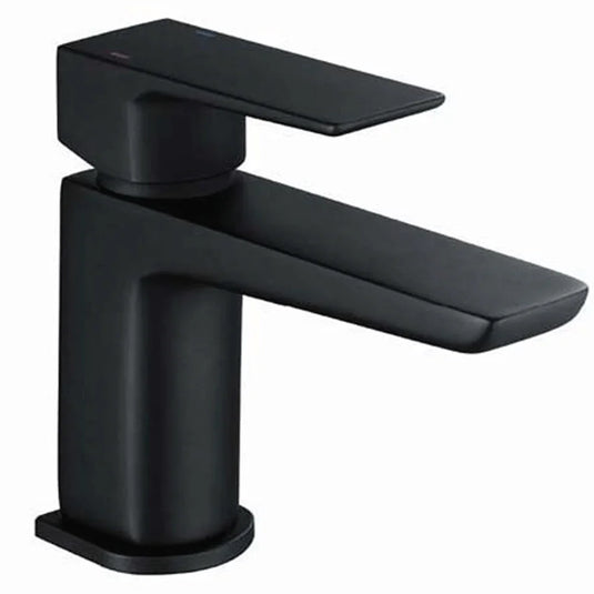 The White Space Veto Single Lever Mini Monobloc Basin Mixer Tap with Sprung Plug Waste - Black - Envy Bathrooms Ltd