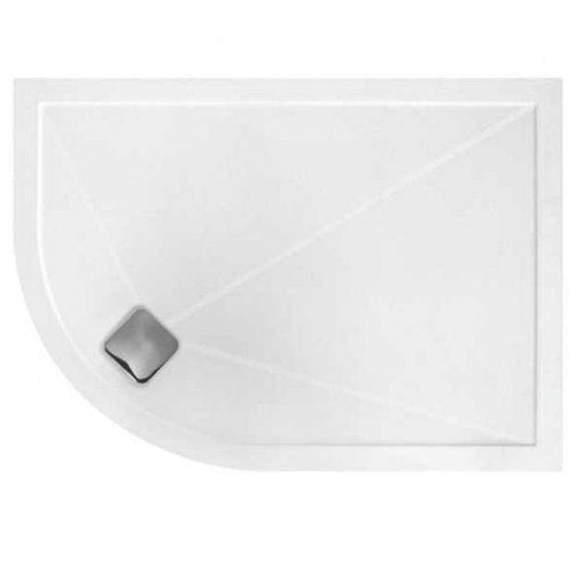 TrayMate TM25 Elementary 1100 x 800mm Offset Anti-Slip Quadrant Shower Tray (LH) - White - Envy Bathrooms Ltd