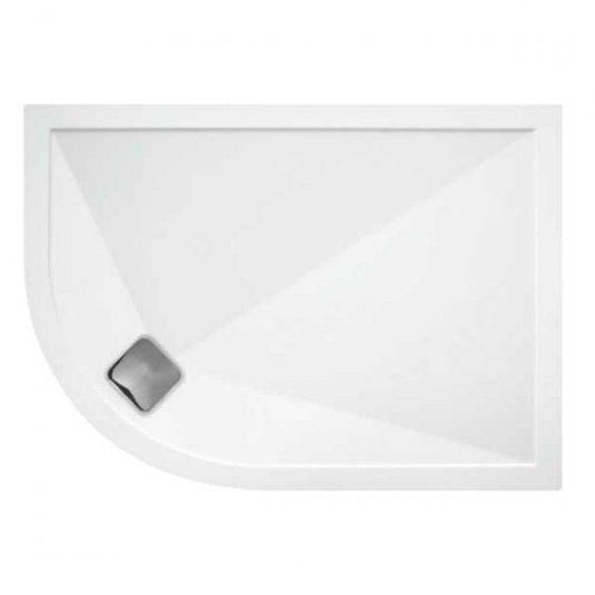 TrayMate TM25 Elementary 1100 x 800mm Offset Quadrant Shower Tray (LH) - White - Envy Bathrooms Ltd