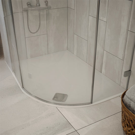 TrayMate TM25 Elementary Offset Quadrant Shower Tray 1100mm x 800mm Right Handed | G0016 - Envy Bathrooms Ltd