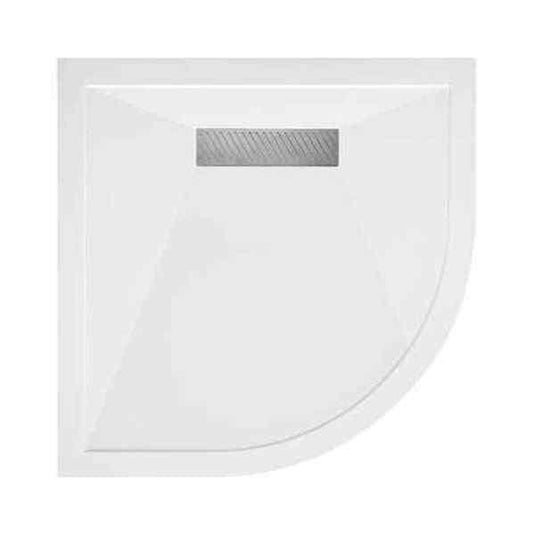 TrayMate TM25 Linear 1000 x 1000mm Quadrant Shower Tray with Waste - White - Envy Bathrooms Ltd