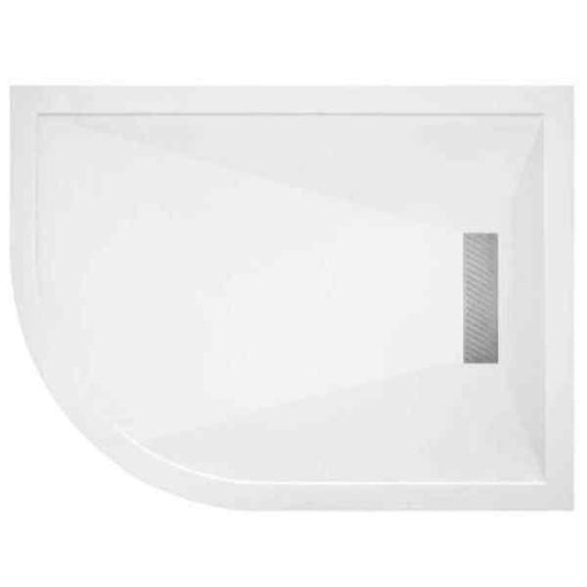 TrayMate TM25 Linear 1000 x 800mm Offset Quadrant Shower Tray with Waste (LH) - White - Envy Bathrooms Ltd