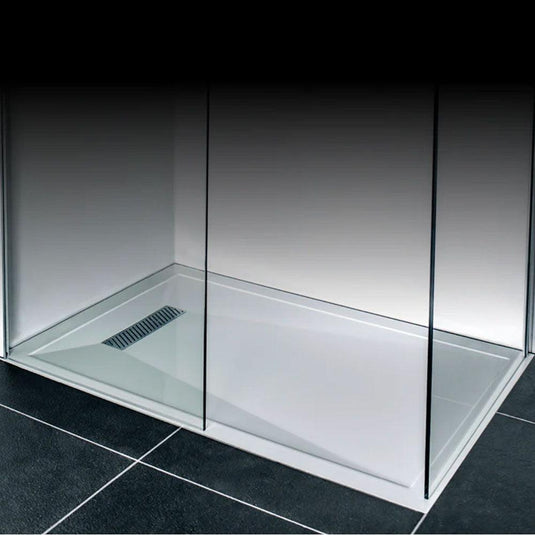 Traymate TM25 Linear 1100 x 900mm Rectangular Shower Tray with Waste - White - Envy Bathrooms Ltd