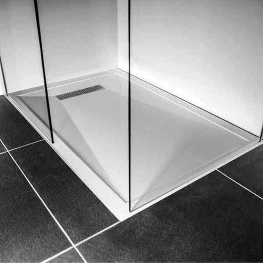 TrayMate TM25 Linear 1200 x 900mmUltra Low Profile Rectangular Shower Tray with Waste - White - Envy Bathrooms Ltd