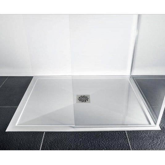 Traymate TM25 Symmetry 1000 x 800mm Anti-Slip Rectangular Shower Tray with Waste - White - Envy Bathrooms Ltd