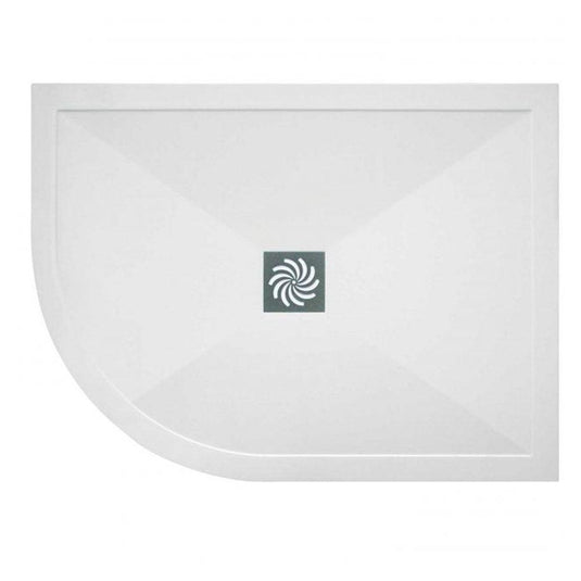 Traymate TM25 Symmetry 1000 x 800mm Offset Quadrant Shower Tray with Waste (LH) - White - Envy Bathrooms Ltd