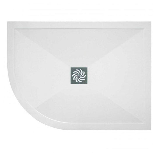 Traymate TM25 Symmetry 1100 x 800mm Offset Quadrant Shower Tray with Waste (LH) - White - Envy Bathrooms Ltd