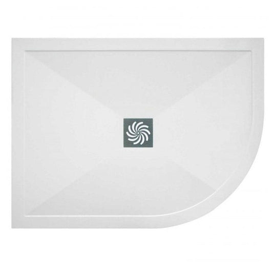 Traymate TM25 Symmetry 1100 x 800mm Offset Quadrant Shower Tray with Waste (RH) - White - Envy Bathrooms Ltd